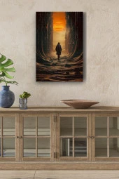 Vadide Yürüyen Adam Yağlı Kanvas Tablo thumbnail 1