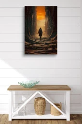 Vadide Yürüyen Adam Yağlı Kanvas Tablo thumbnail 7