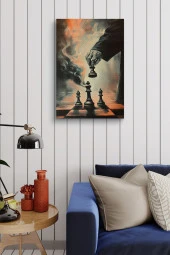 Satranç Taşları ve Hamlesi Kanvas Tablo thumbnail 4
