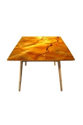 Masa Kaplama Folyosu Mobilya Masa Kaplama Folyoları Kehribar Renk Detaylı - 3