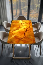 Masa Kaplama Folyosu Mobilya Masa Kaplama Folyoları Kehribar Renk Detaylı - 2