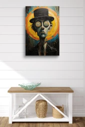 Takım Elbiseli Ciddi Adam Portresi Yağlı Kanvas Tablo thumbnail 2