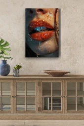 Kadın Dudağı Yağlı Kanvas Tablo thumbnail 4