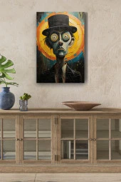 Takım Elbiseli Ciddi Adam Portresi Yağlı Kanvas Tablo thumbnail 4