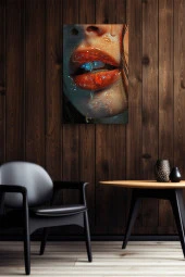 Kadın Dudağı Yağlı Kanvas Tablo thumbnail 1