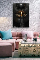 Sessiz Ol İşareti Yapan İnsan Kanvas Tablo thumbnail 7