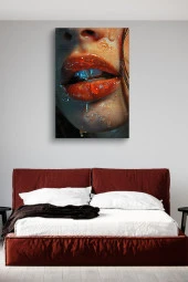 Kadın Dudağı Yağlı Kanvas Tablo thumbnail 3