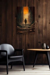 Vadide Yürüyen Adam Yağlı Kanvas Tablo thumbnail 6