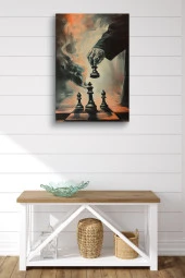 Satranç Taşları ve Hamlesi Kanvas Tablo thumbnail 2