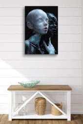 Siyah Beyaz İnsanlar Silüeti Yağlı Kanvas Tablo thumbnail 2