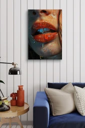 Kadın Dudağı Yağlı Kanvas Tablo thumbnail 5