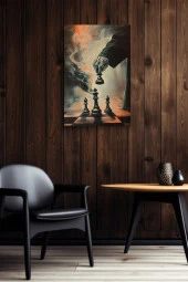 Satranç Taşları ve Hamlesi Kanvas Tablo thumbnail 6