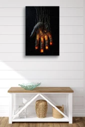 Parmakları Ateşli El Yağlı Kanvas Tablo thumbnail 2
