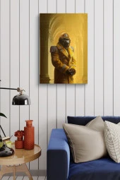 Kıyafet Giymiş Maymun Yağlı Kanvas Tablo thumbnail 4