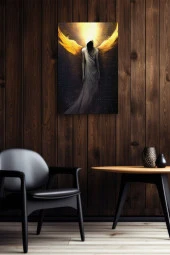 Sarı Kanatlı Ruh Yağlı Kanvas Tablo thumbnail 5