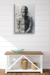 Modern Siyah Beyaz Çocuk Portesi Yağlı Kanvas Tablo thumbnail 2
