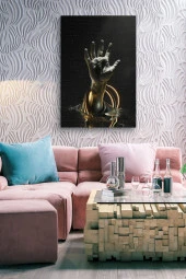 Sanatsal El Sembolü Yağlı Kanvas Tablo thumbnail 7