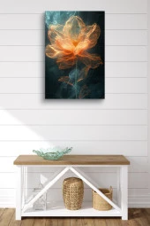 Turuncu Transparant Çiçek Yağlı Kanvas Tablo thumbnail 1