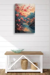 Pembe Çiçekler Yağlı Kanvas Tablo thumbnail 2