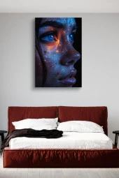 Renkli Futuristik Kadın Yağlı Kanvas Tablo thumbnail 2