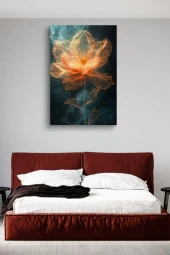 Turuncu Transparant Çiçek Yağlı Kanvas Tablo thumbnail 2