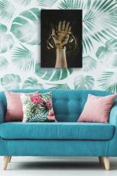 Etrafı Halkalarla Sarılı El Yağlı Kanvas Tablo thumbnail 5