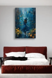 Mavili Kadın Yağlı Kanvas Tablo thumbnail 3