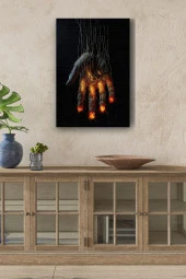 Parmakları Ateşli El Yağlı Kanvas Tablo thumbnail 1