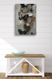 Mermer Üzerindeki Kelebekler Yağlı Kanvas Tablo thumbnail 2