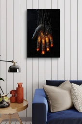 Parmakları Ateşli El Yağlı Kanvas Tablo thumbnail 4