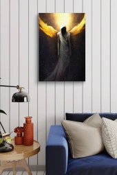 Sarı Kanatlı Ruh Yağlı Kanvas Tablo thumbnail 4