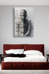 Modern Siyah Beyaz Çocuk Portesi Yağlı Kanvas Tablo thumbnail 3