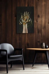 Etrafı Halkalarla Sarılı El Yağlı Kanvas Tablo thumbnail 6