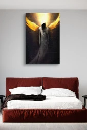 Sarı Kanatlı Ruh Yağlı Kanvas Tablo thumbnail 3