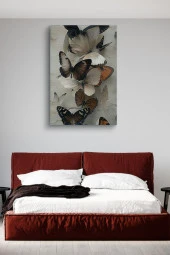 Mermer Üzerindeki Kelebekler Yağlı Kanvas Tablo thumbnail 3