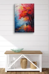 Kırmızı Sonbahar Yağlı Kanvas Tablo thumbnail 2
