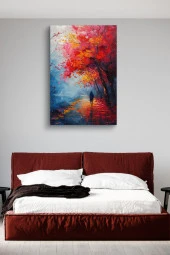 Kırmızı Sonbahar Yağlı Kanvas Tablo thumbnail 3