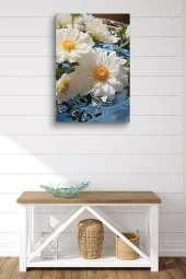 Su Üzerindeki Sarı Detaylı Papatyalar Yağlı Kanvas Tablo thumbnail 2