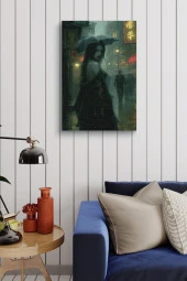 18. Yüzyıl Gotik Kadın Kanvas Tablo thumbnail 4