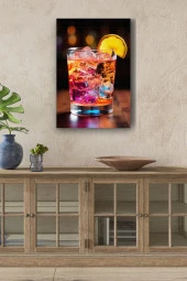 Limon ve Buz Detaylı Kokteyl Yağlı Kanvas Tablo thumbnail 1
