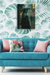 18. Yüzyıl Gotik Kadın Kanvas Tablo thumbnail 5