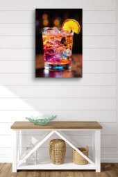 Limon ve Buz Detaylı Kokteyl Yağlı Kanvas Tablo thumbnail 2