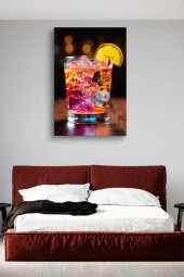 Limon ve Buz Detaylı Kokteyl Yağlı Kanvas Tablo thumbnail 3