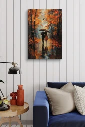 Kırmızı Sonbahar Yağlı Kanvas Tablo thumbnail 4