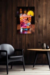 Limon ve Buz Detaylı Kokteyl Yağlı Kanvas Tablo thumbnail 5