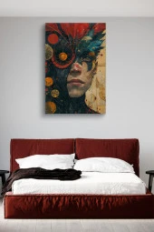 Venedik Rönesans Maskeli Adam Kanvas Yağlı Tablo thumbnail 3