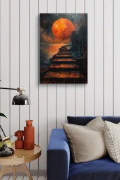 Dolunay Yansıması Yağlı Kanvas Tablo thumbnail 4