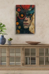 Venedik Rönesans Maskeli Adam Kanvas Yağlı Tablo thumbnail 1