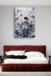 Ay Yüzeyinden Tepeye Bakan Astronot Yağlı Kanvas Tablo thumbnail 2