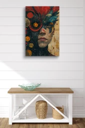 Venedik Rönesans Maskeli Adam Kanvas Yağlı Tablo thumbnail 2